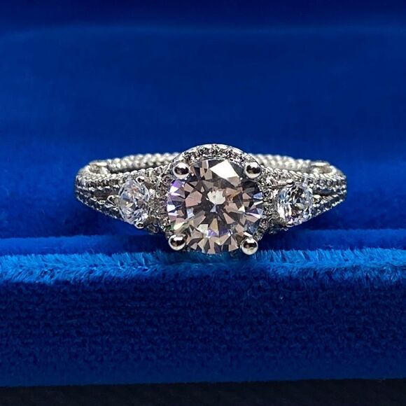 💛 925 Fancy CZ Princess Ring - Picture 1 of 5